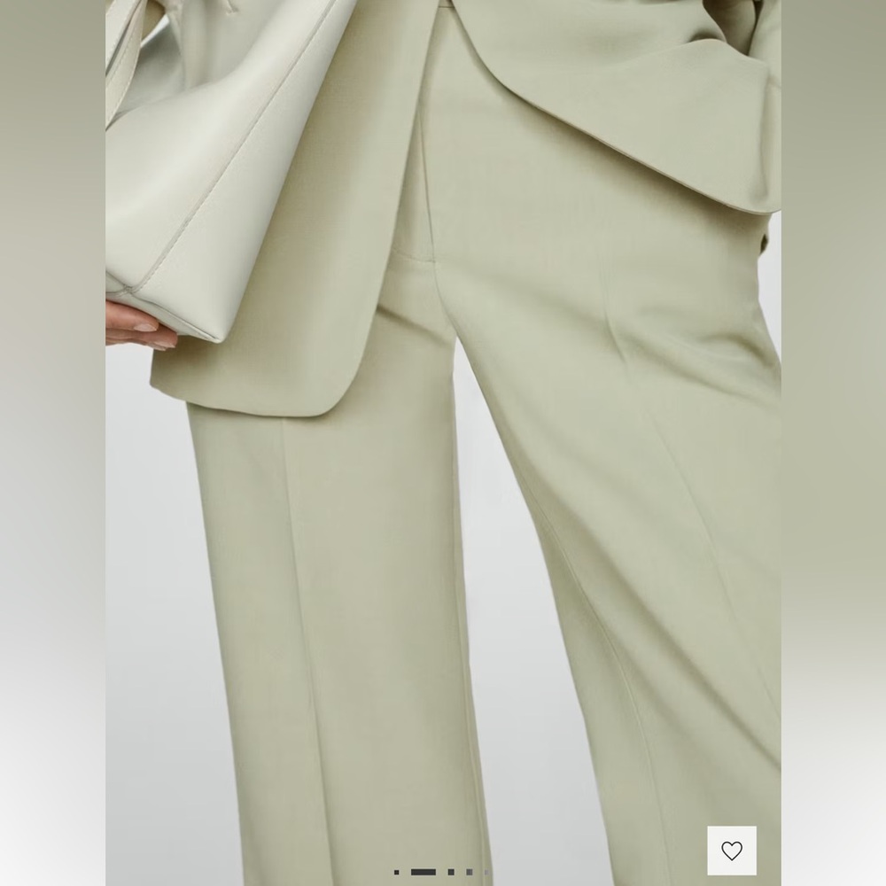 Mango Wide-Leg Lyocell Suit Pants in Pastel Green - Picture 3 of 6